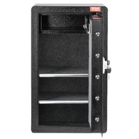 VEVOR Single Door 4.0 cu.ft Safe Box with Key Lock & Password, Safe Lock Box with Fireproof Bag, Key Rack, LED Light, 2 Shelves, and 1 Cabinet for Mon