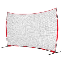 VEVOR Barricade Backstop Net, 16x10 ft Ball Sports Barrier Netting, Portable Practice Equipment with Carry Bag, Protection Screen for Baseball Softbal