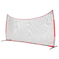 VEVOR Barricade Backstop Net, 20x10 ft Ball Sports Barrier Netting, Portable Practice Equipment with Carry Bag, Protection Screen for Baseball Softbal
