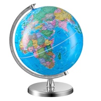 VEVOR Rotating World Globe with Stand, 203.2 mm, Educational Geographic Globe with Precise Time Zone ABS Material, 360° Spinning Globe for Kids Childr