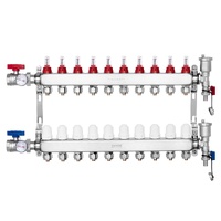VEVOR 10-Branch Radiant Heat Manifold, 1/2" PEX Tubing Manifold, Stainless Steel PEX Manifold for Hydronic Radiant Floor Heating, Radiant Heat PEX Man