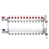 VEVOR 12-Branch Radiant Heat Manifold, 1/2" PEX Tubing Manifold, Stainless Steel PEX Manifold for Hydronic Radiant Floor Heating, Radiant Heat PEX Man