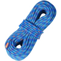 10.2mm Dynamic Climbing Rope, 40M(131ft) Outdoor Rock Climbing Rope 25KN Breaking Tension, Stretchable Fiber Rope with Steel Snap Hooks for Escape, Ra