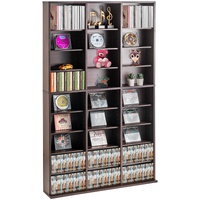 Media Storage Cabinet, 9-layer DVD Shelf Holds up to 756 CDs, Adjustable CD Shelves 27 Compartments, Protects & Organizes Music, Movie, Video Games or