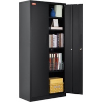 VEVOR Metal Storage Cabinet with 2 Magnetic Doors and 4 Adjustable Shelves, 90 kg Capacity per Shelf, Locking Steel Storage Cabinet, 1.8 m Metal Cabin