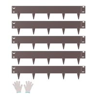 Steel Landscape Edging, 5 Packs 990 x 181 mm Rust-Resistant Metal Landscape Edging, Bendable Garden Edging Border, Heavy Duty Lawn Edging, Easy-to-Ins