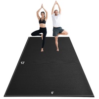 VEVOR Exercise Mat, Non Slip High Density Premium Yoga Mat, Exercise Yoga Mat for Men Women, Fitness & Exercise Mat with Bag & Carry Strap, for All Ty