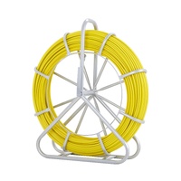 VEVOR Fish Tape Fiberglass, 150 m, 7.9 mm, Duct Rodder Fishtape Wire Puller, Cable Running Rod with Steel Reel Stand, 3 Pulling Heads, Fishing Tools f