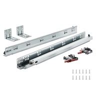 10 Pairs of 533.4mm Drawer Bottom Side Mount Rails, Heavy Duty Full Ball Bearing Extension Steel Track, Soft-Close Noiseless Guide Glides Cabinet Kitc
