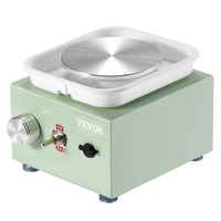 VEVOR Mini Pottery Wheel, 0-320RPM Adjustable Speed Detachable Basin Forming Machine, 2.56in/3.94in 2 Turntables Electric Ceramic Wheel Machine, 18pcs