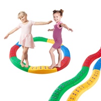 VEVOR Balance Beam Stepping Stones, 8 PCS Toddler Balance Boards Non-Slip Textured Surface & Rubber Pads, Montessori Toy for Kids 2-6, Build Coordinat