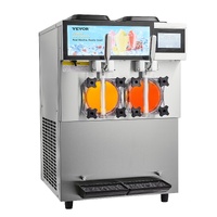 VEVOR Commercial Slushy Machine, 2 x 12L / 3.17 Gal Double Tanks, Cool and Freeze Modes, Stainless Steel Margarita Smoothie Frozen Drink Maker, Slushi