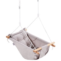 VEVOR Canvas Hammock Swing, 3 Modes Baby Swing Indoor and Outdoor with 5-Point Harness,  and Tree Straps, 150lbs Weight Capacity, Integrated Cushion, 