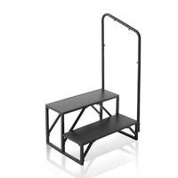 VEVOR RV Steps, 2-Step RV Stairs, 199.58KGS Load Capacity, Thickened Carbon Steel, With Handrail, Non-Slip Steps for Safe Entry and Exit, Suit for RV,