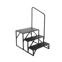 VEVOR RV Steps, 3-Step RV Stairs, 199.58KGS  Load Capacity, Thickened Carbon Steel, With Handrail, Non-Slip Steps for Safe Entry and Exit, Suit for RV