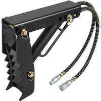 VEVOR Hydraulic Backhoe Thumb, 45.7cm 1.27cm Thickness Heavy Duty Excavator Thumb, Black Steel Weld On Thumb Attachments with Hydraulic Cylinder, Mech