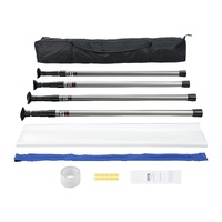 VEVOR Dust Barrier Poles, 12 Ft Barrier Poles, Dust Barrier System with 4 Telescoping Poles, Magnetic Zipper, Carry Bag and 32.8x13.12 Ft Plastic Film