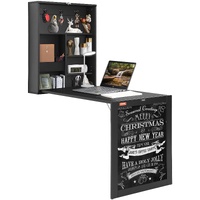 VEVOR Wall Mounted Desk, Fold out Convertible Desk, Multi-Function Folding Wall Table with Chalkboard for Home Office, Space Saving Computer Desk with