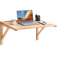 VEVOR Wall Mounted Folding Table, Wall Mounted Drop Leaf Tables, Solid Wood Floating Desk for Dining, Laundry Room, Office, 31.5" x 23.58" x 17.24" Fo