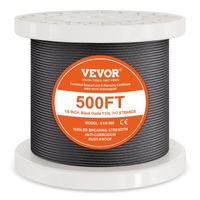 VEVOR T316 Stainless Steel Cable 3.18mm 7x7 Steel Wire Rope 152.4m Cable Railing
