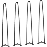 VEVOR 711.2MM Hairpin Furniture Legs, Metal Home DIY Projects for Nightstand, Coffee Table, Desk, 226.8KG Load Capacity with Rubber Floor Protectors, 