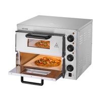 VEVOR Commercial Pizza Oven Countertop, 14-Inch Double Deck Layer, Stainless Steel Electric Pizza Oven with Stone and Handle, Multipurpose Indoor Pizz