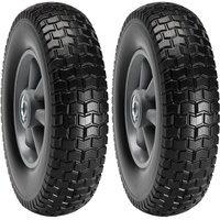 VEVOR Solid PU Run-Flat Tire Wheel, 254 mm, 2-Pack, 81.6 kg Dynamic Load, 99.8 kg Static Load, Flat Free Tubeless Tires and Wheels for Hand Truck, Uti