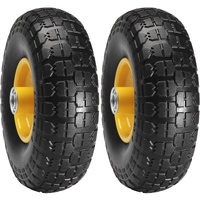 VEVOR Solid PU Run-Flat Tire Wheel, 254 mm, 2-Pack, 181.4 kg Dynamic Load, 204.1 kg Static Load, Flat Free Tubeless Tires and Wheels for Hand Truck, U