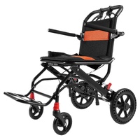VEVOR Wheelchair Aluminum Alloy Transport Chair Foldable 18-In W Seat 220lbs