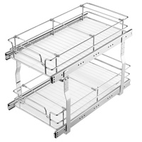 VEVOR 12"Wx21"Dx15"H Pull Out Cabinet Organizer, Heavy Duty Slide Out Pantry Shelves, Steel Roll Out Drawers, Sliding Drawer Storage for Home Under Si
