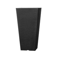 VEVOR Tall Planter, Set of 2 Tall Square Tapered Planters, 57 cm Large Modern Gardening and Flower Plastic Pots, Decorative Tall Black Planter with Dr