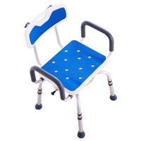 Swivel Shower Chair 360 Degree, Adjustable Shower Seat with Armrests and Backrest for Inside Shower or Bathtub, Non-Slip Rotating Bathtub Chair Seat f