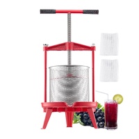 VEVOR 3.69 Gal/14L Fruit Wine Press, Stainless Steel Basket with Cross-beam and Triangular Structure, Manual Juice Maker, Cider Apple Grape Tincture M