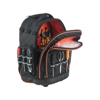 VEVOR Rolling Tool Backpack, 110 lbs Load Capacity, 45 Pockets Heavy Duty Roller Tool Bag on Wheels, Adjustable Telescoping Handle & Stable Base, Tool