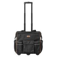 VEVOR Rolling Tool Bag, 110 lbs Load Capacity, 25 Pockets Heavy Duty Roller Tool Bag with Adjustable Telescoping Handle & Stable Base, Toolbag Organiz