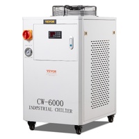 VEVOR Industrial Water Chiller, CW6000, 1500W Industrial Water Cooler Cooling System with Compressor 15L Water Tank Capacity 65 L/min Max Flow Rate, f