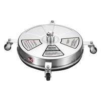 VEVOR 18" Pressure Washer Surface Cleaner w/ Wheels, Stainless Steel Concrete Cleaner 4000 Max PSI , 1/4" Quick-Connect Connector w/ 2 Extension Wand,