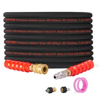 VEVOR Pressure Washer Hose, 100FT, Kink Free 3/8"-φ14.8 Male, 3/8"-φ15 Female For Most Brand Pressure Washers, 4.9'' Bending Radius, 4800 PSI Heavy Du