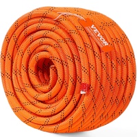 VEVOR Double Braided Polyester Rope, 12.7 mm x 36.57 m, 48 Strands, 35.58kN Breaking Strength Outdoor Climbing Rope, Arborist Rigging Rope for Rock Hi