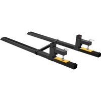 Pallet Forks, 907 kg Tractor Bucket Forks, 1490 mm Total Length Clamp on Pallet Forks with Adjustable Stabilizer bar, Heavy Duty Pallet Forks for Trac