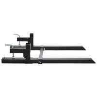 Pallet Forks, 907 kg Clamp on Pallet Forks, 1090 mm Total Length Tractor Bucket Forks with Adjustable Stabilizer bar, Heavy Duty Pallet Forks for Trac