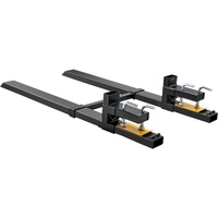 VEVOR Pallet Forks, 907 kg Clamp on Pallet Forks, 1490 mm Total Length Heavy Duty Pallet Forks with Adjustable Stabilizer bar, Tractor Bucket Forks fo