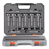 VEVOR Forstner Bit Set, 16 Pcs Forstner Drill Bits Set, 1/4" to 1-5/8", Carbon Steel, with Universal Round Shank, Forstner Drill Bit for Wood and Comp