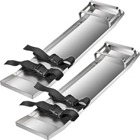 VEVOR Concrete Knee Boards 70cm x 20cm Slider Knee Boards, Kneeler Board Stainless Steel Kneeboards, Concrete Sliders Pair Moving Sliders, with Concre