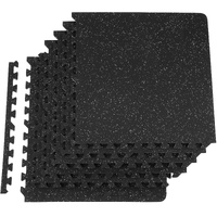 VEVOR 6 PCS 1/2 inch Thick Gym Floor Mats, 24" x 24" EVA Foam & Rubber Top Interlocking Workout Floor Mats with 24 sq.ft Coverage, Waterproof Exercise