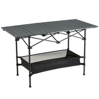 VEVOR Folding Camping Table, Outdoor Portable Side Tables, Lightweight Fold Up Table, Aluminum & Steel Ultra Compact Work Table with Large Storage and