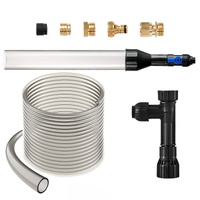 VEVOR Aquarium Vacuum Gravel Cleaner, 50 ft PVC Hose Fish Tank Vacuum Gravel Cleaner, Siphon Fish Tank Cleaner Vacuum, 3 Types of Brass Adapters, for 