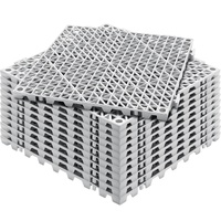 Modular Interlocking Cushion, 12 Pack 30 x 30 cm Splicing Drainage Mats, Soft PVC Interlocking Drainage Floor Tiles, Non-Slip Drainage Holes for Restr