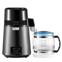 VEVOR Water Distiller, 4L 1.1 Gallon Pure Water Purifier Filter For Home Table Countertop, 1750W Distilled Maker with Glass Pot, Stainless Steel Inter