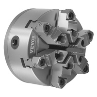 VEVOR 6-Jaw Lathe Chuck, 6 Inch (160 mm), Self-Centering Chuck with D1-4 Cam Lock Backing Plate, 0.12-5.71 in (3-145 mm) Clamping Range with T-wrench 
